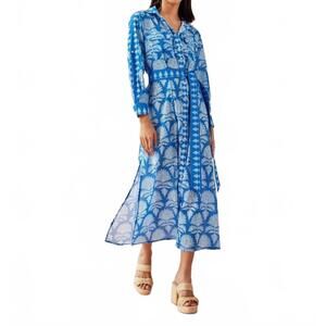 NEW OMIKA palma midi dress in blue